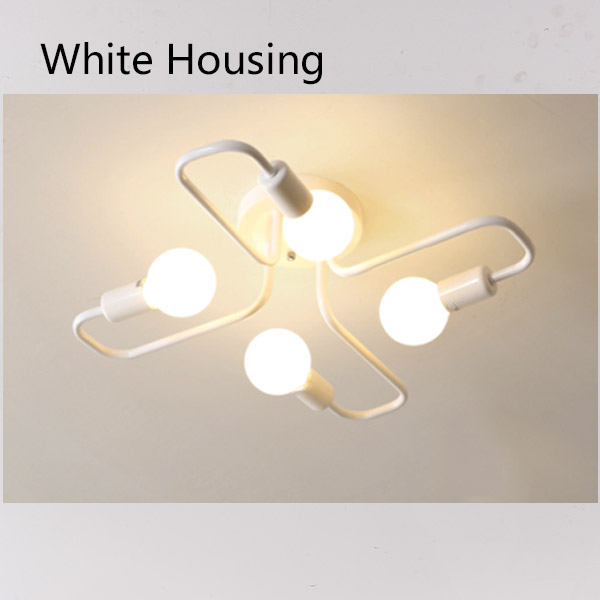 Creatieve Led Plafond Verlichting Armatuur Voor Woonkamer Hal Minimalistische Stijl plafond Lamp 4 heads buizen E27 lichtpunt: White Housing / 12W White