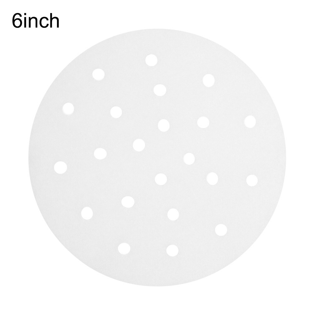 50pcs Bamboo Basket Steamer Paper Round Steamer Dim Sum Under Cookware Mat Round Non Stick Cooking Tools Kitchen Accessories: 6inch