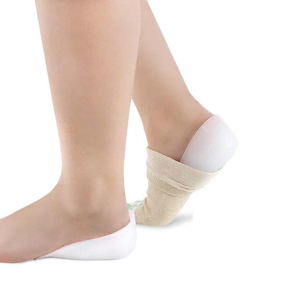 1 par de almohadillas de aumento de altura de silicona BYEPAIN, plantillas invisibles de media plantilla transpirable para zapatos, calzado deportivo, plantilla para aumentar el talón