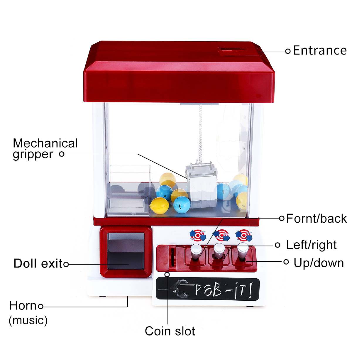 Muntautomaat Game Clip Pop Grabber Arcade Game Machine Candy Grabber Pop Grabber Klauw Machine Kraan Machine Kid Speelgoed Catcher