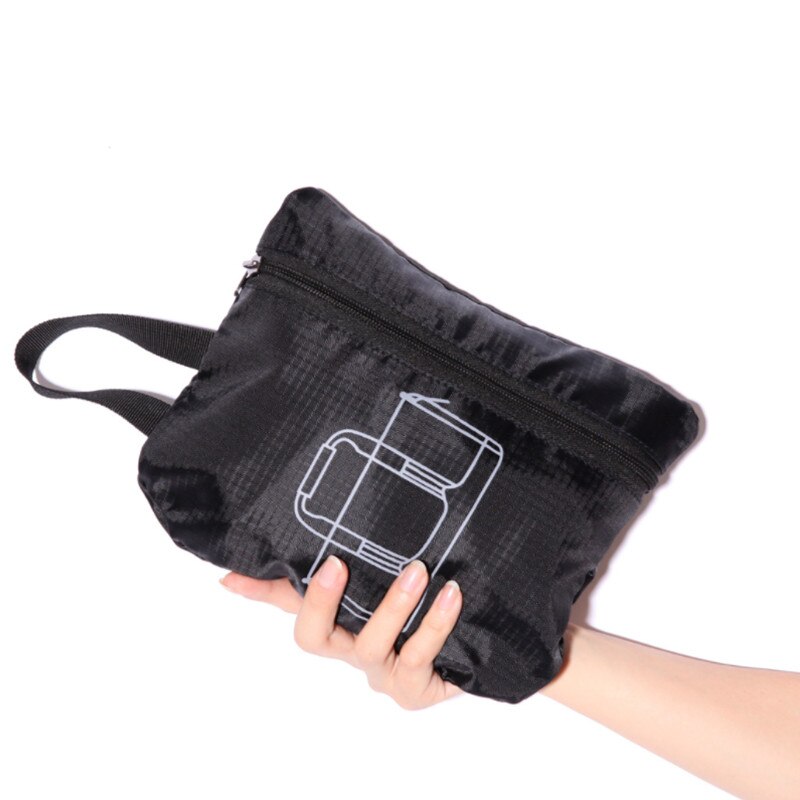 Waterproof Folding Travel Bag Oxford Large Capacity Men's Travel Duffle Black Shoulder Handbag Round Bucket Shape Messenger Bag