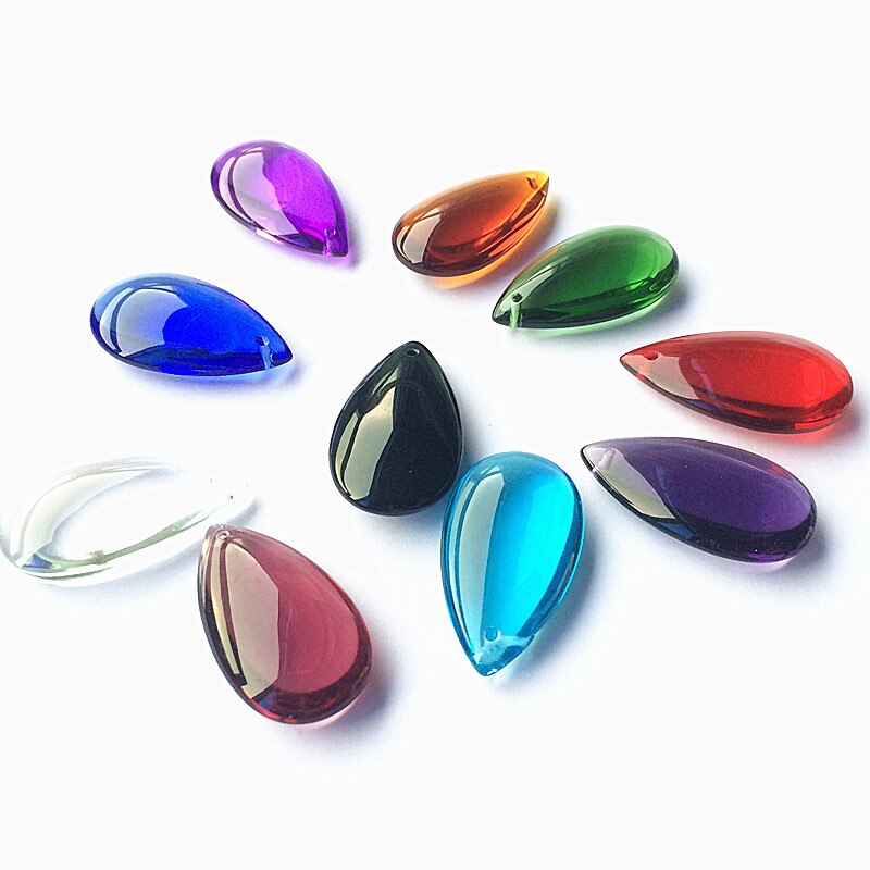, (30 pcs) 38mm Mix kleur kristallen kroonluchter onderdelen, kroonluchter kristal Glas regendruppels, kristal voor kroonluchters