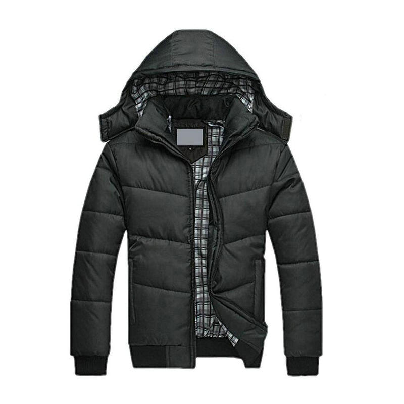 Herr vinterjacka med huva manlig parkasjacka herr enfärgade tjocka jackor och rockar herr höstens parkas: L