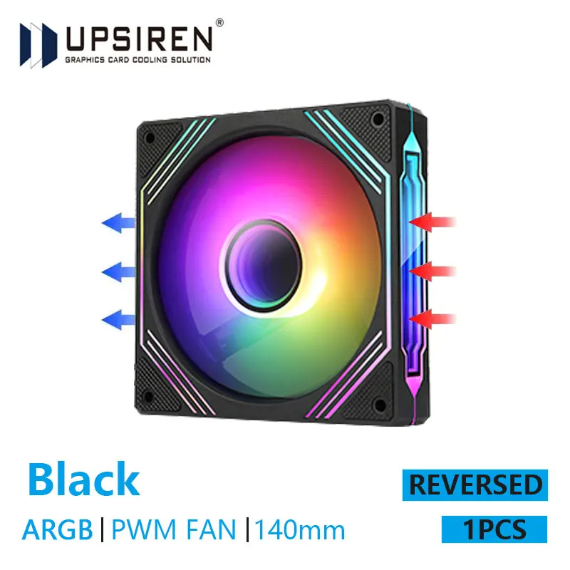 UPSIREN PF-14 PRISM 4PRO ventilateur de châssis d'ordinateur 14 cm ARGB 4 broches PWM ventilateur de refroidissement silencieux 12 V grand Volume d'air 61,5 CFM/650-1800 tr/min: GRIS