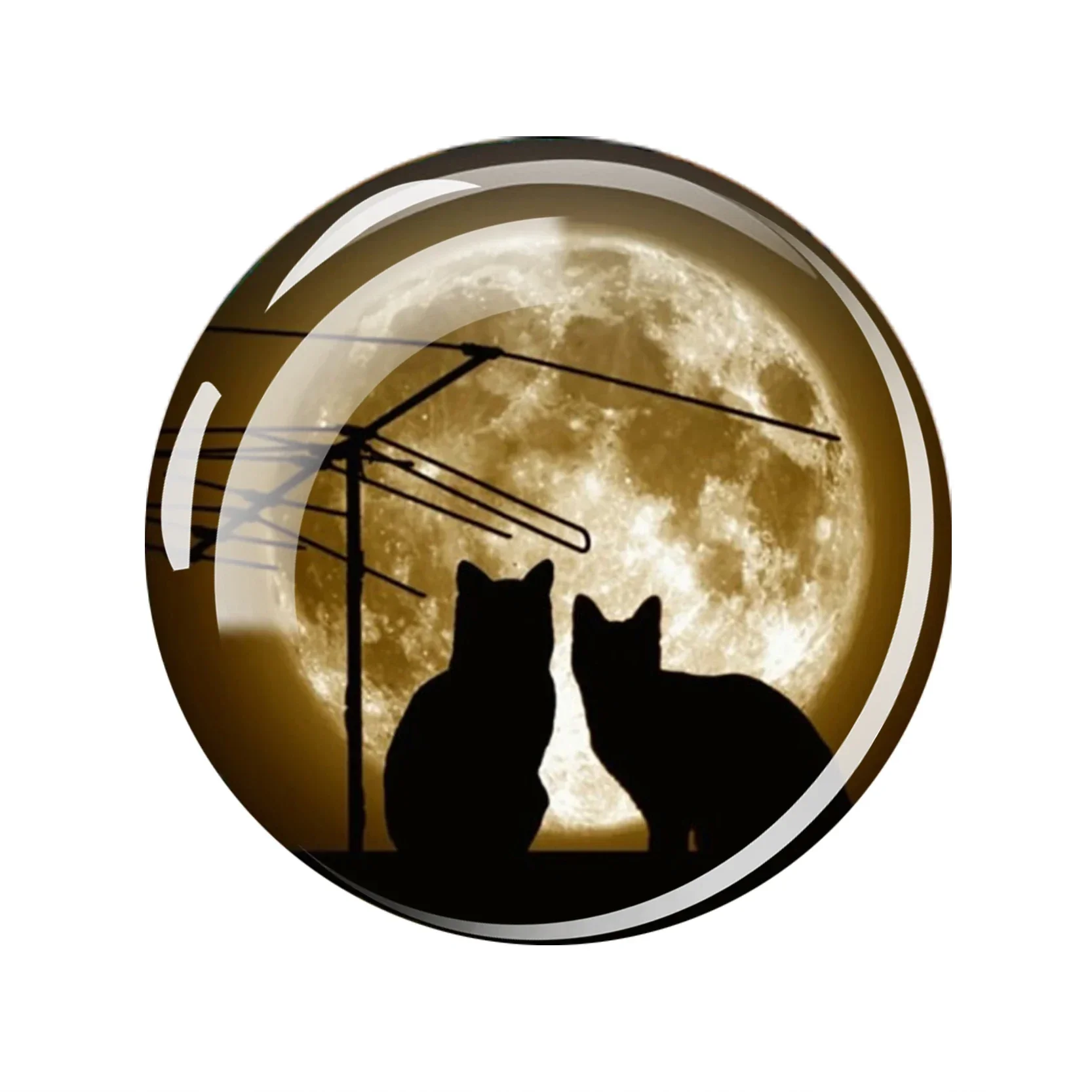 Imanes de nevera de gato negro, imanes de refrigerador para gatos, imanes decorativos de gatos lindos para armario de pizarra, imanes de gato bajo la luna: Azul marino