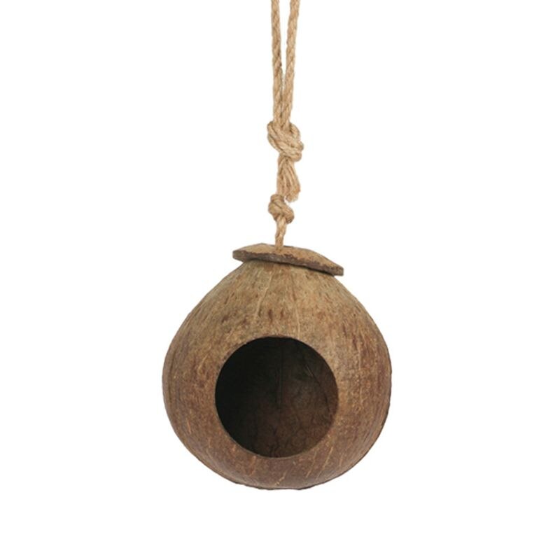 Coconut Shell Bird House Tiger Skin Pearl Bird Parrot Nest Big Bird Nest Warm Anti-bite Bird NestDrop Ship: 1