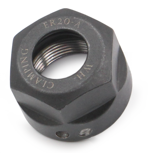 ER20-A Spanmoer Voor Cnc Graveren Spindel Motor Zwart/Zilver Spantang Collet Moer: A Black Balance Nut