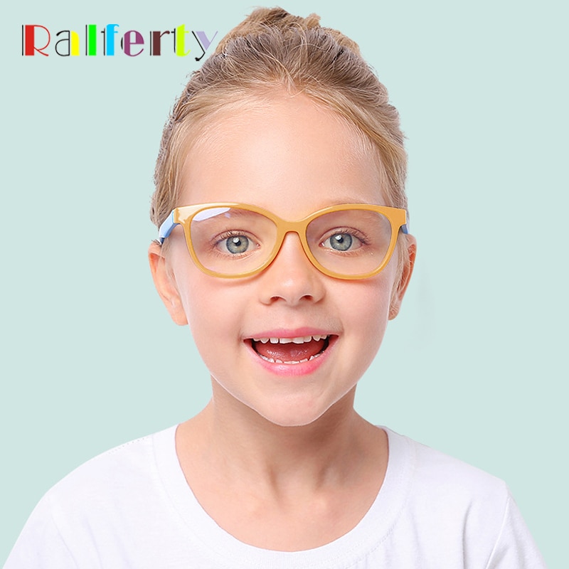 Ralferty kids ultralichte siliconen brilmontuur anti-blauwfilterbril computerbril  uv400 brillenmonturen kind  k007