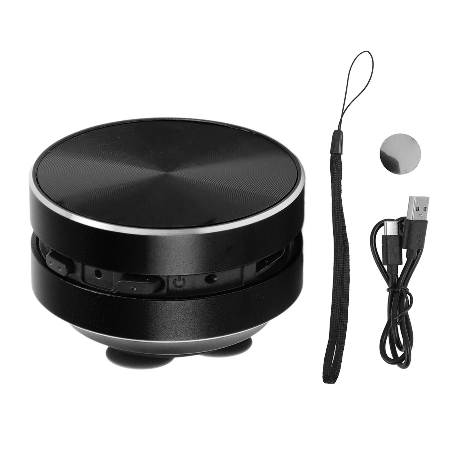 Small Speaker FM Radio Built in Mic Bluetooth Bone Conduction Speaker Large Volume Stereo Aluminum Alloy Rechargeable for Car: black