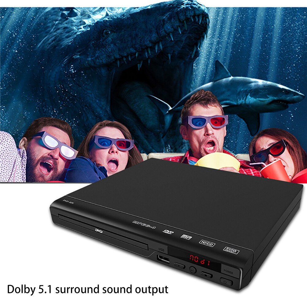 Reproductor de DVD multimedia HD 1080P con Cable AV para TV, música, sonido envolvente 5,1, entretenimiento, USB, Compatible con todas las regiones, películas en casa gratis