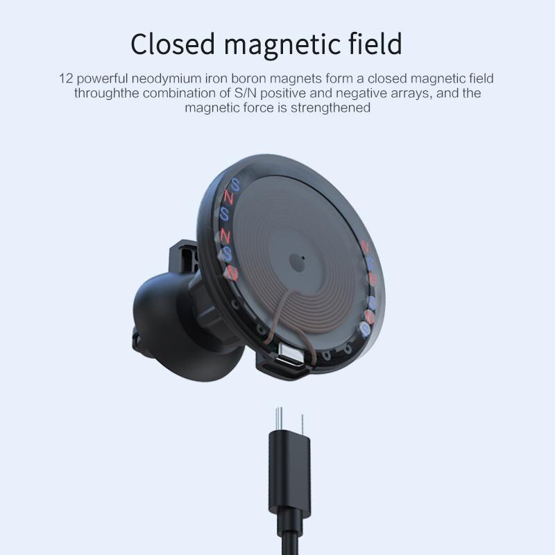 15W Draadloze Oplader Magnetische Auto Snel Opladen Draadloze Sterke Magnetische Aantrekkingskracht Laadstation Voor Iphone12 Handsfree