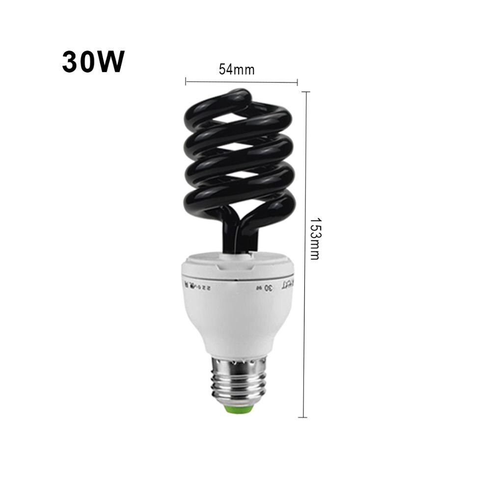 15-40W UV Black Light Bulb E27 BlackLight BLB UV Violet Lamp Ultraviolet Fluorescent Detect Spiral Energy Saving Lights CFL Bulb: 30W