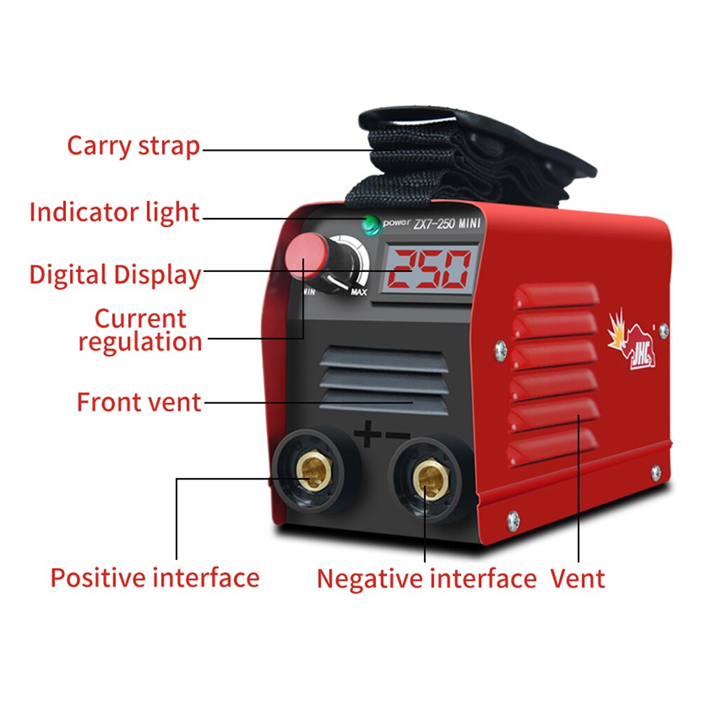 ZX7-250 20-250A Current Adjustable Portable Household Mini Electric Welding Machine IGBT Digital Soldering Equipment with LED