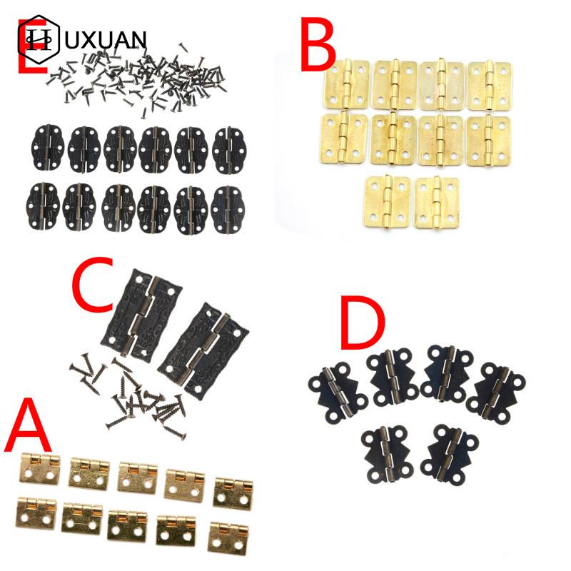 2-12 sztuk 10*8mm mosiądz mini zawias ozdoba na drzwi zawiasy prezent z drewna biżuteria skrzynka zawias okucia robić sprzęt meblowy ze śrubami