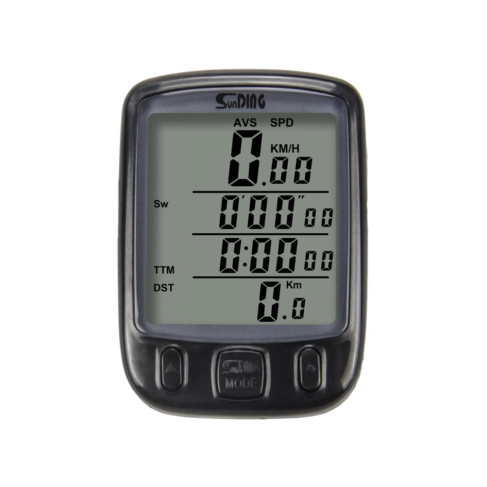 Compteur de vitesse de vélo lumineux tachymètre de vélo étanche multi-fonction rétro-éclairage vélo compteur de vitesse affichage odomètre tachymètre: Black