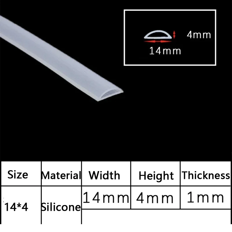 2-10M D Shape Silicone Rubber Sealing Strip Semi Circle Hollow High Temperature Self Adhesive Door Window Sound Insulating Strip: Black & White / 3M