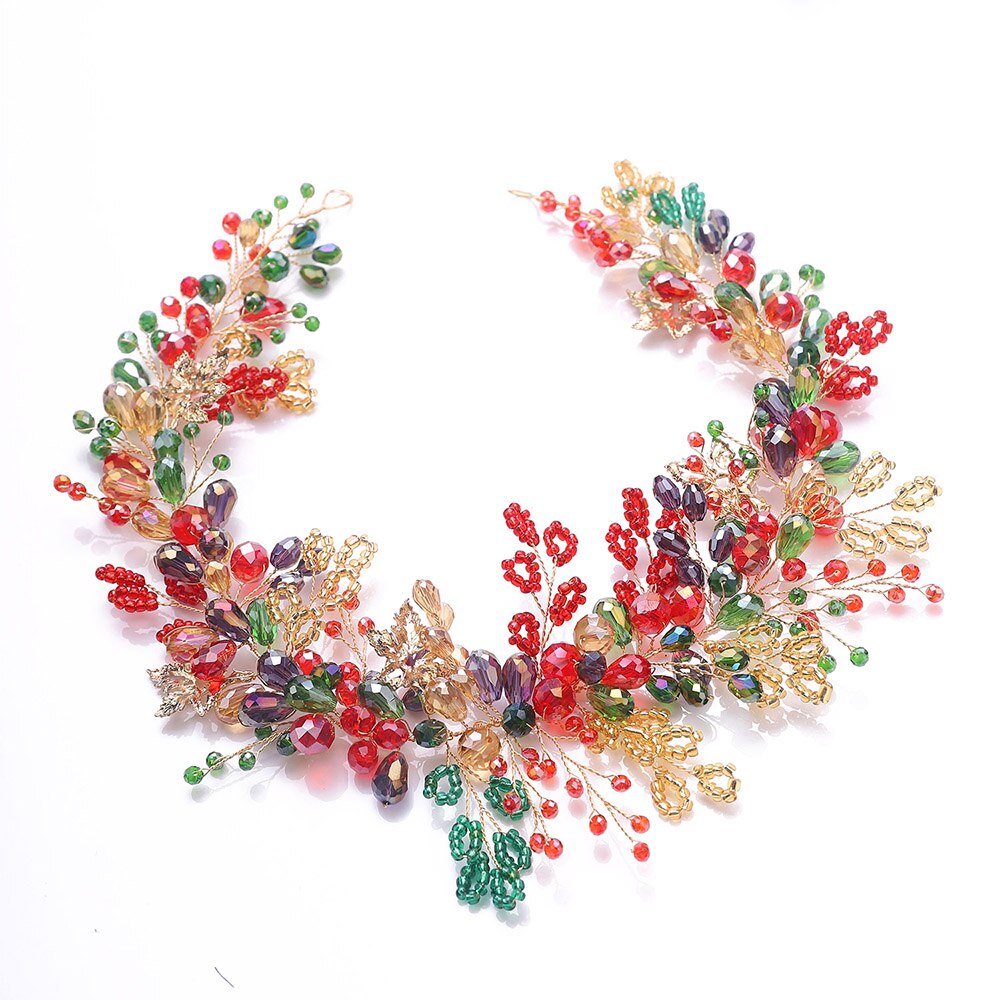 Coroa de flores brilhante de cristal boêmia, acessórios de cabelo de casamento, damas de honra, presente, arco de cabeça, ornamentos de banquete para mulheres: Default Title
