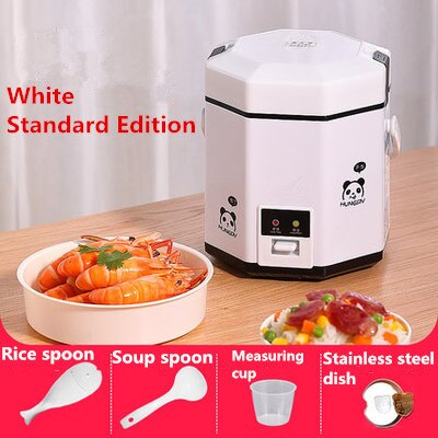 1.2l mini riskoger lille 2 lags dampkoger multifunktionsgryde elektrisk isolering komfur 1-2 personer eu us: Hvid standard