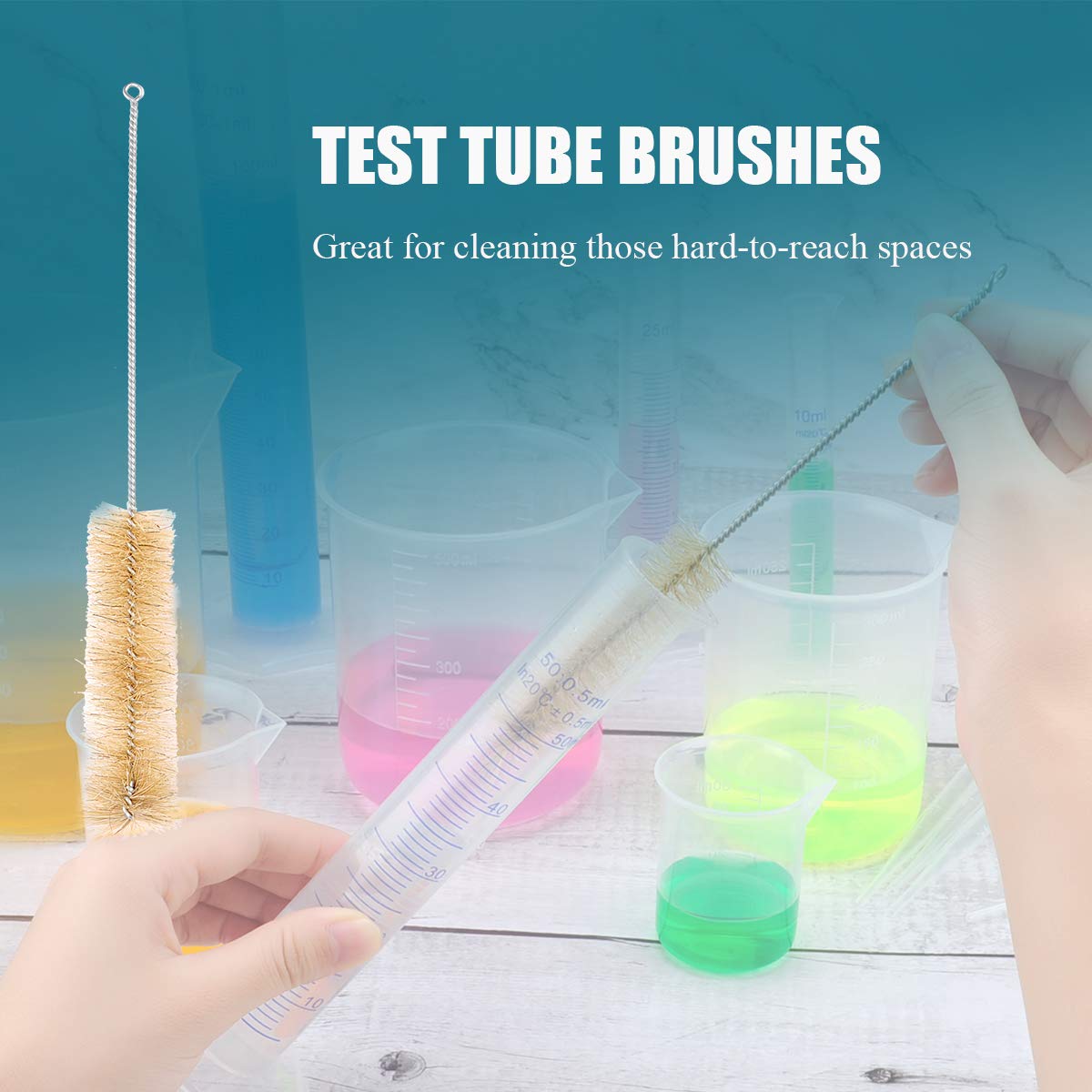 Glass/Plastic Graduated Measuring Cylinder Set 5ml 10ml 25ml 50ml 100ml Glass/Plastic with One Brush