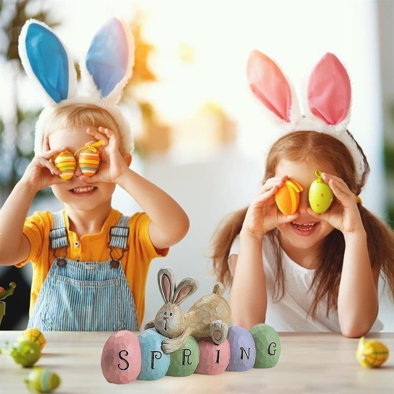 Style Easter Spring Bunny Decoration Tabletop Cute Craft Easter Bunny Figures Farmhouse Festival Decor Accessories
