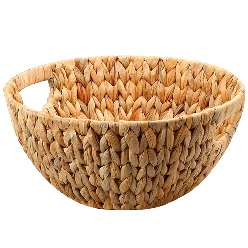 Cesta de almacenamiento de fruta con disco tejido de paja Natural, bandeja para snacks, semillas de melón, mesa, canasta de frutas, bandeja de almacenamiento de escritorio: Default Title