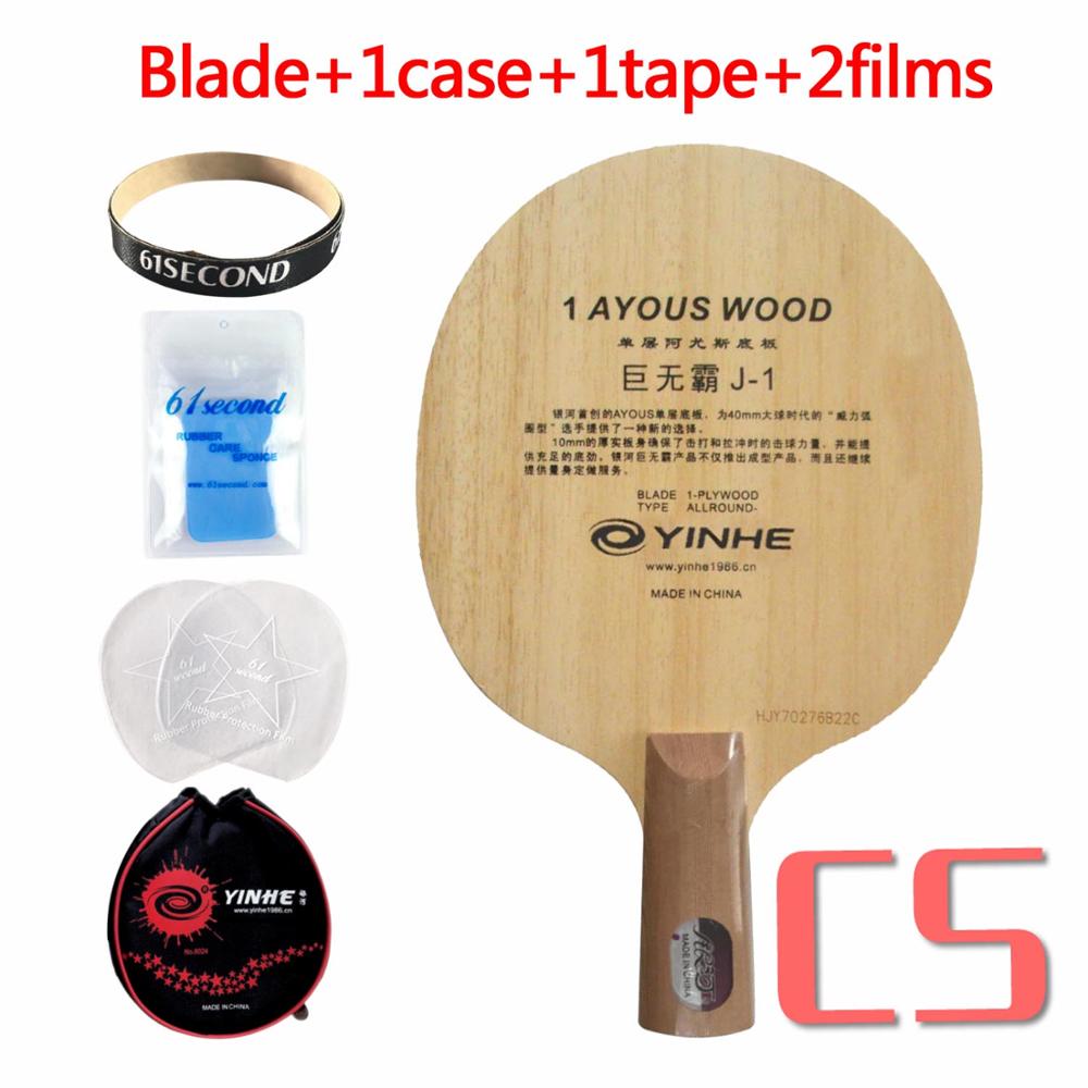 Raquete de tênis de mesa yinhe original j1 (1 camada), raquete de ping pong sólido: CS with YM case