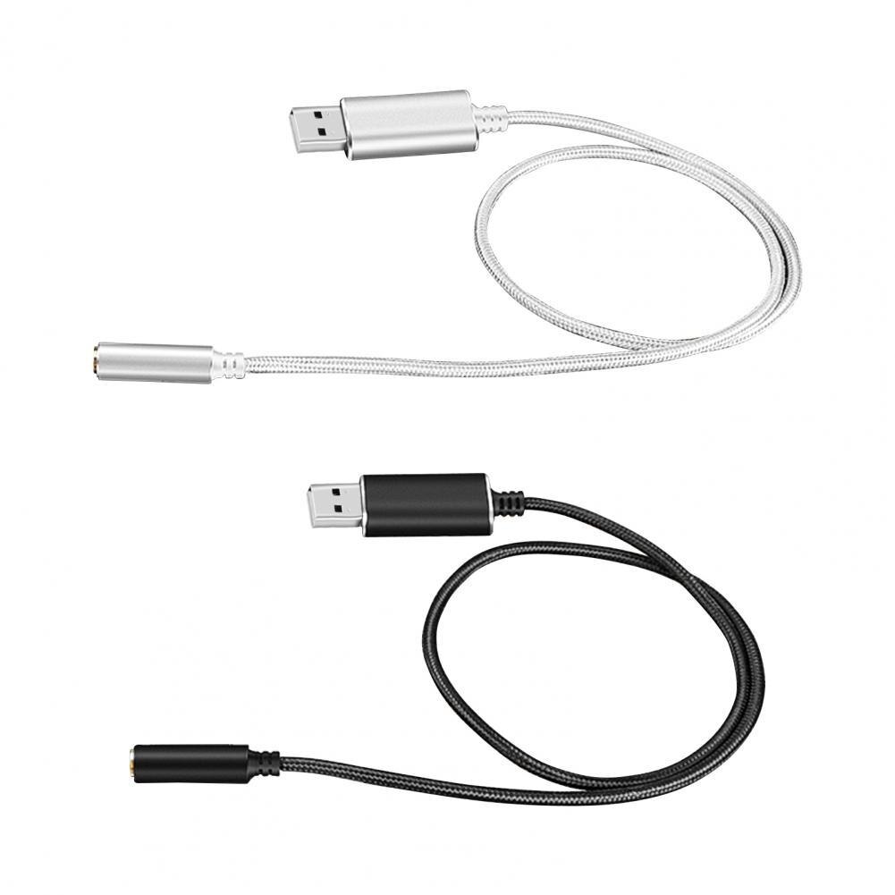 USB Adapter External Sound Card with 3.5mm Headphone and Microphone Jack for Windows/Mac/Linux/Pc/Laptops/PS4