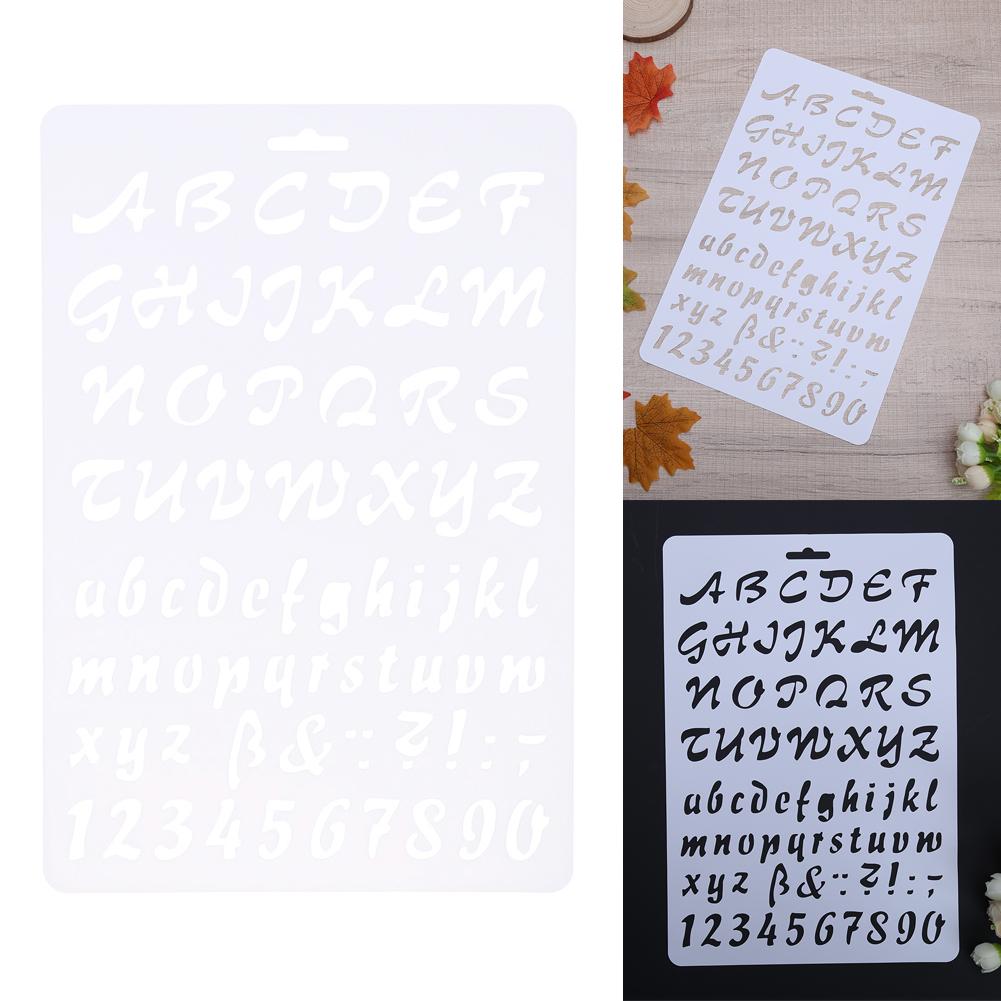 DIY Alphabet Number Lettering Stencil Template Hollow Letter Scrapbooking Stencils Painting Paper Craft Word School Supplies: Navy Blue