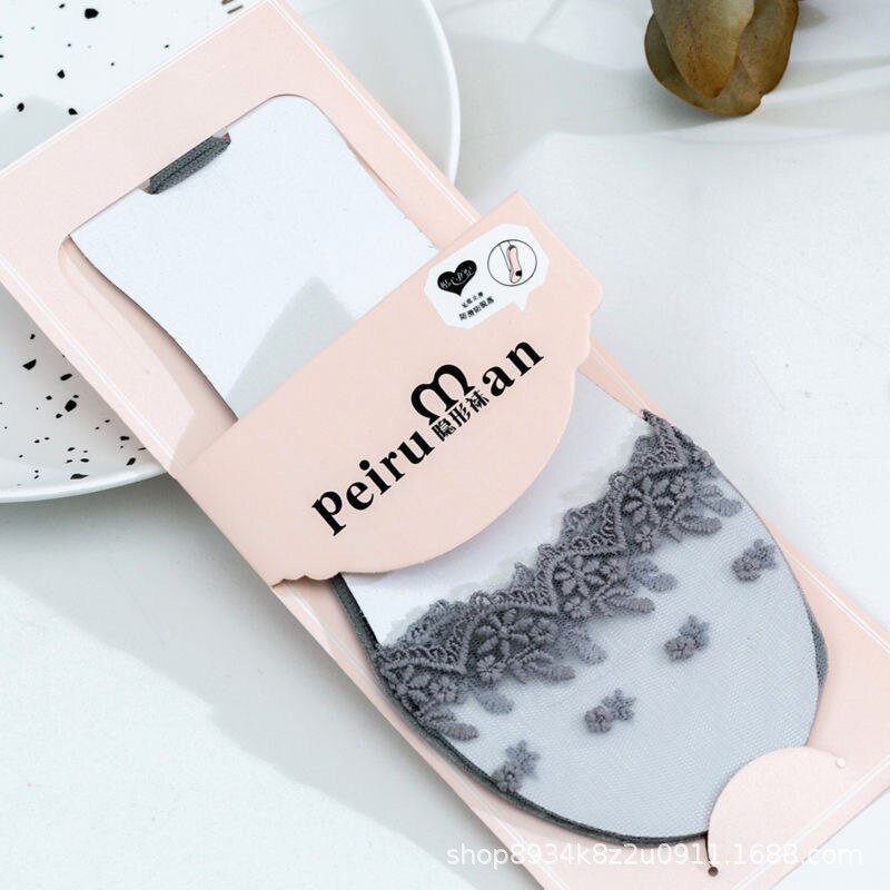 Hyrax Onzichtbare Boot Sokken Hoge Hakken Ondiepe Mond Half Palm Sling Kant Sokken Naam Luxe Hyrax Sokken: Grijs