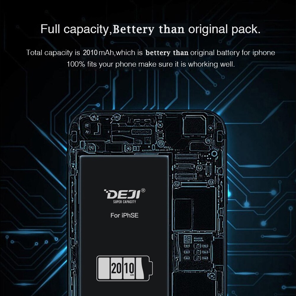 DEJI Replacement Battery for iPhone 5/5s/SE - 2010mAh High Capacity Li-Polymer Internal Battery