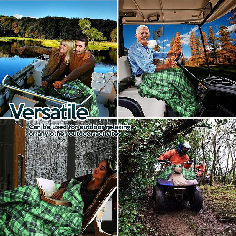 Couverture de voyage chauffée de voiture-Plaid vert supérieure 12V automobile confortable couverture de siège de voiture de chauffage idéal pour le froid