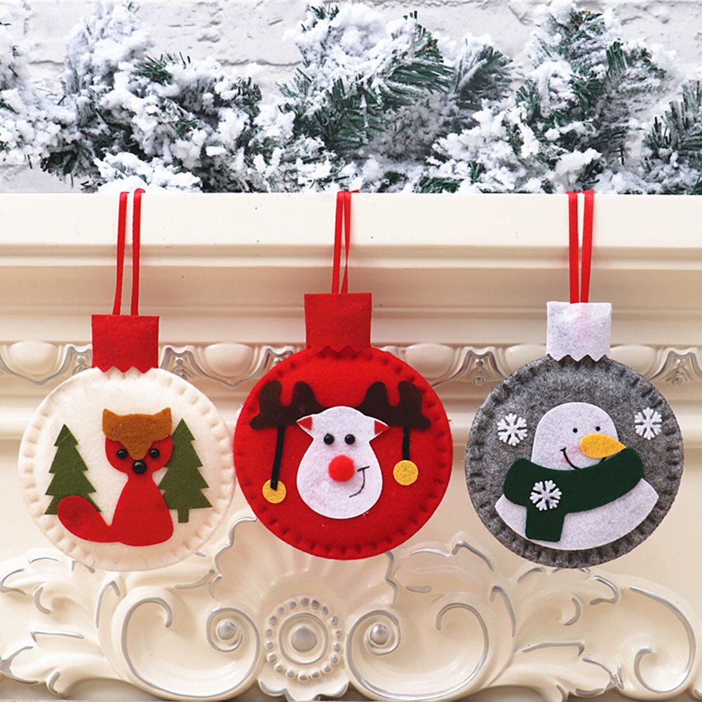 Cute Felt Snowman Santa Claus Christmas Tree Decorations Hanging Pendant Deer Craft Ornament Christmas Decorations Year