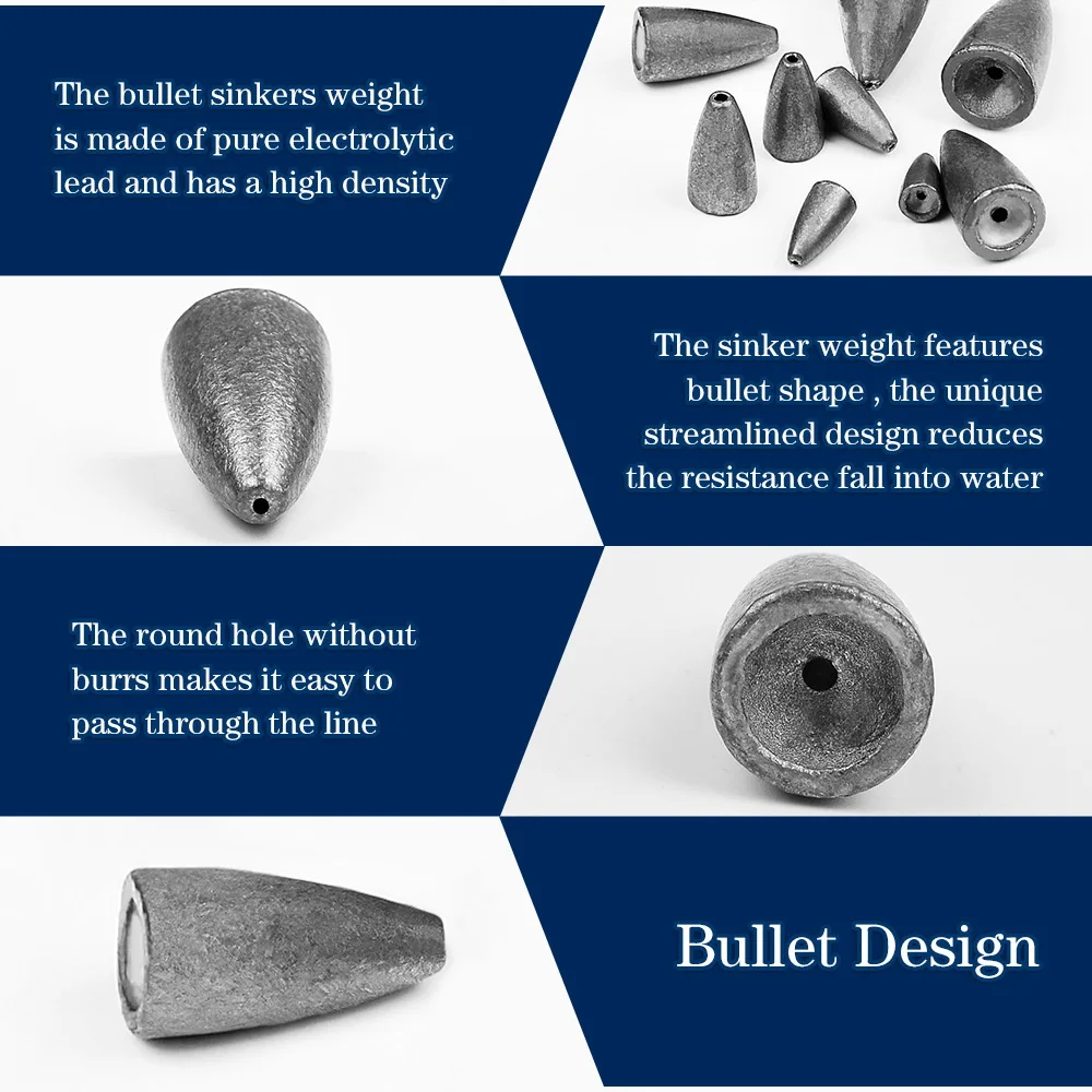 Accessori per la pesca Testa jig al piombo 3.5g 5g 7g 10g 14g 20g Ciondolo in piombo Ciondolo proiettile Piombini di piombo Attrezzatura da pesca per richiamo