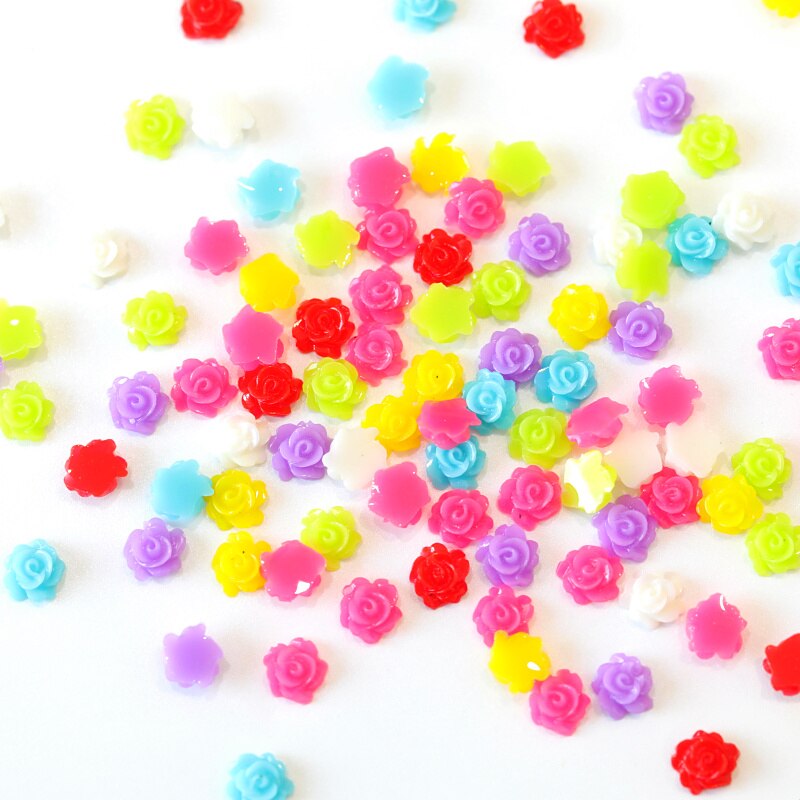 6 Mm 200 Pcs Gemengde Kleuren Bloem Parels Kralen Half Ronde Parels Plastic Parel Imitatie Parel Nodig Lijm Op Voor kledingstuk B1055