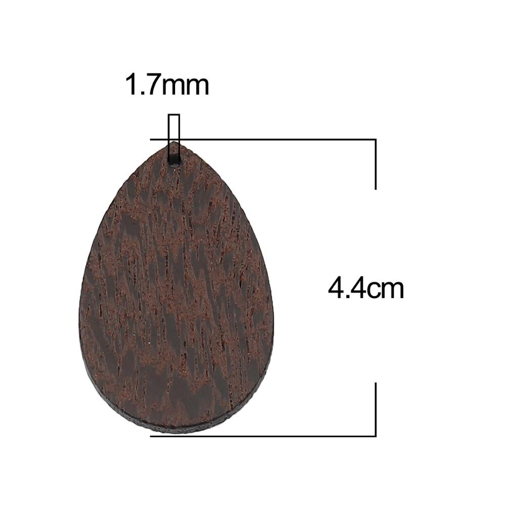 DoreenBeads Vintage Wood Geometric Round Triangle Hollow Pendants For Women Men DIY Making Necklace Earrings Charms Jewelry,2PCs: 5-4.4cmx2.9cm