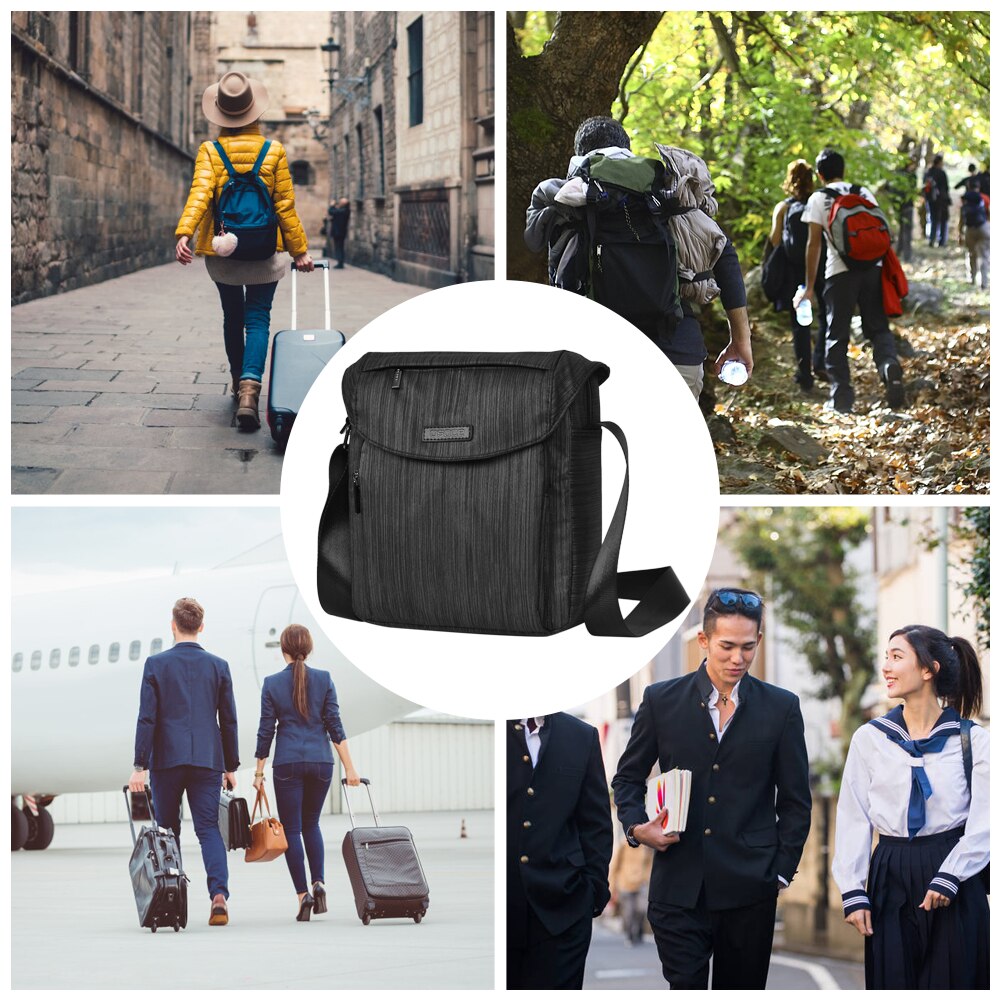 Sac à bandoulière imperméable multi-poches pour hommes, sacoche latérale pour voyage décontracté, travail, école, randonnée, Camping