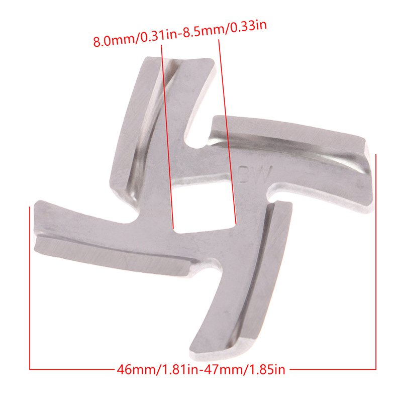 1Pc Vleesmolen Onderdelen Gehaktmes Voedsel Slijpen Mes Cutter Past: Light Grey