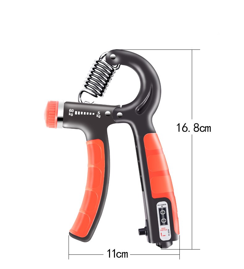 R-Shape Adjustable Hand Grip Sports Strength Countable Exercise Strengthener Gripper Spring Finger Pinch Carpal Expander
