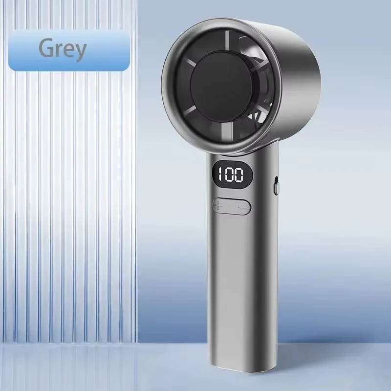 Ventilador de mano de 120 engranajes, miniventiladores de mano sin aspas portátiles de 120 velocidades de viento, ventilador eléctrico USB recargable para oficina: Azul oscuro