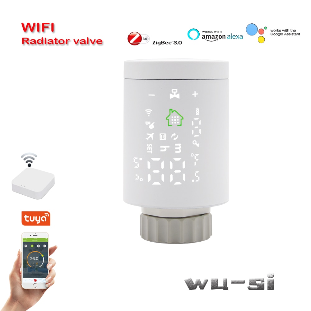 Zigbee-patterin termostaatti wifi-lämpötilan säätöventtiili, toimii tuya zigbee -yhdyskäytävän keskittimen kanssa