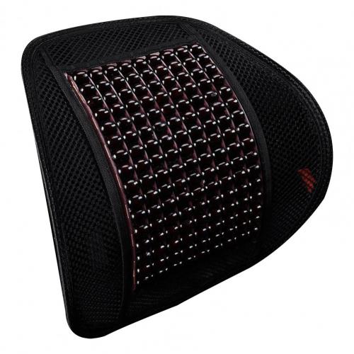 Wooden Bead Backrest Adjustable Breathable Undeformable Soft Chair Back Cushion for Car: A