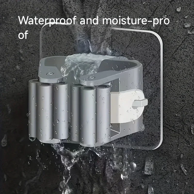 4 stk. veggmontert moppholder veggmontert vanntett moppstativ kosthenger kroker husholdningsverktøy