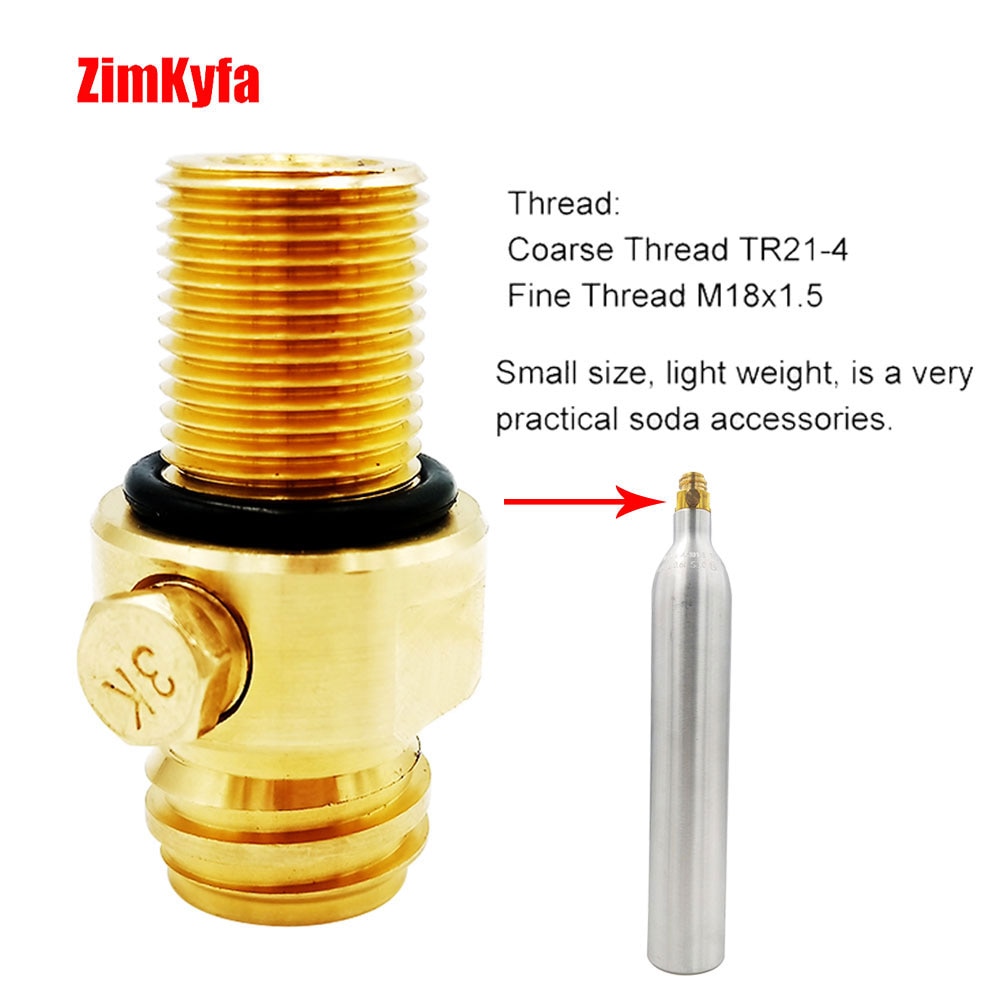 Sodastream Refillable CO2 Pin Valve M18*1.5 Input to TR21-4 Output for CO2 Carbonator Cylinder Tank