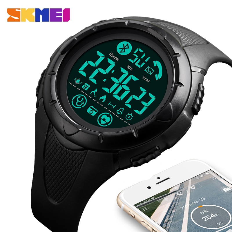 SKMEI Brand Digital mannen Horloge Smart Bluetooth Sport Fitness Stappenteller Calorieën Man Klok Waterdicht Horloge inteligent