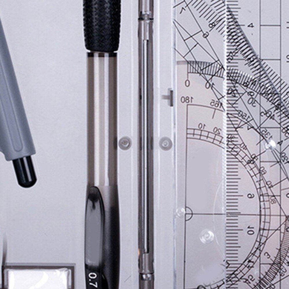 8PCS/Set Drawing Compass Ruler Kit Students School Stationery Examination Math Learning Tools