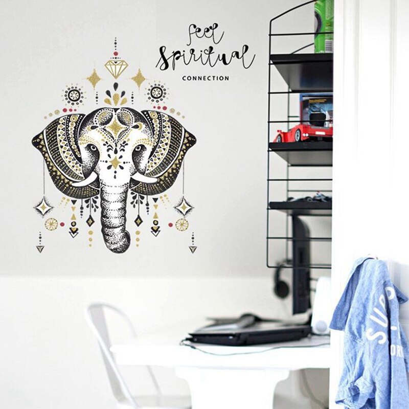 Mandala Elephant Wall Decals Bedroom Indian Yoga Vinyl Decal Sticker Decor
