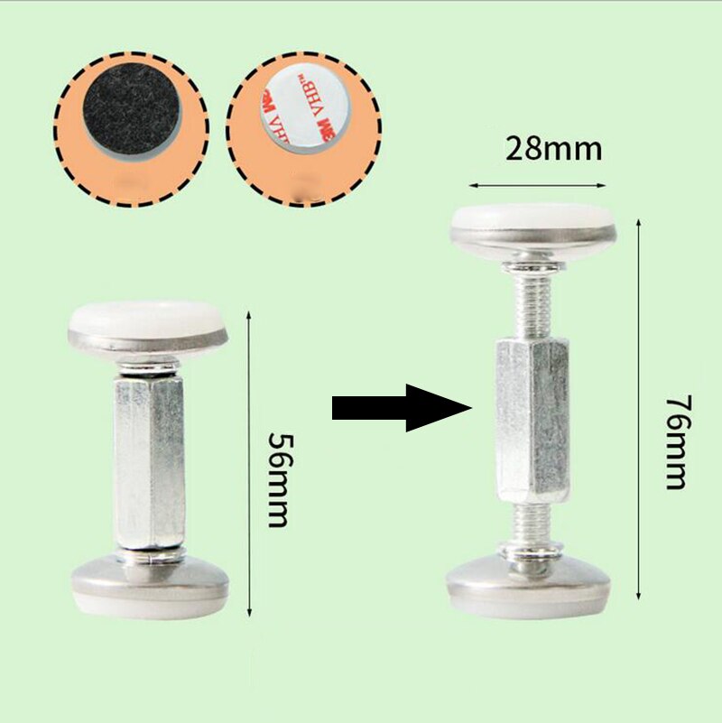 Adjustable Threaded Bed Frame Headboard Stoppers 30-120mm Bed Frame Anti-Shake Tool Hardware Fasteners Home Fixed Tool