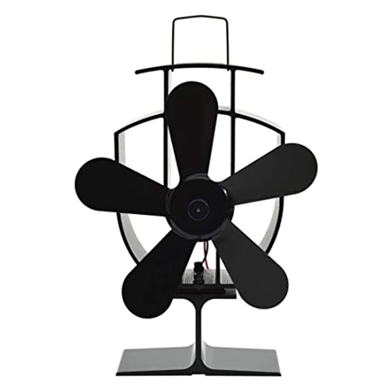 Open haard 5- bladige kachelventilator houtkachel milieuvriendelijk stille ventilator efficiënt voor thuisgebruik snelle warmteverdeling: Default Title