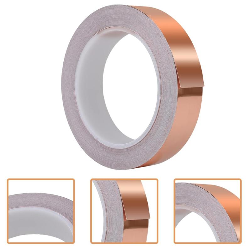 10M/20M einseitiges leitfähiges Kupferfolienband, selbstklebendes EMI-Abschirmungsband, hitzebeständig, 3 mm, 6 mm, 8 mm, 10 mm, 25 mm, 30 mm, 40 mm