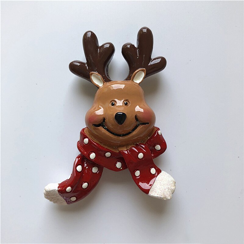 Aimants de réfrigérateur pour décoration de noël, accessoires en résine pour père noël, bricolage, ornements pour la maison,: Christmas deer